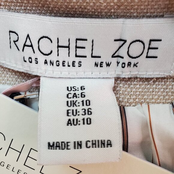 NWT RACHEL ZOE SZ 6 Basket Weave Long Vest With Gold Tone Buttons Tan Beige - Picture 5 of 9